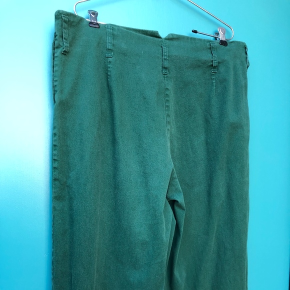 J Peterman green denim high waist wide leg jeans - Picture 5 of 8